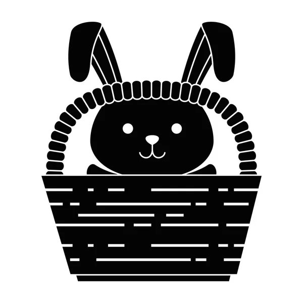Lindo conejo en la celebración de Pascua cesta — Archivo Imágenes Vectoriales