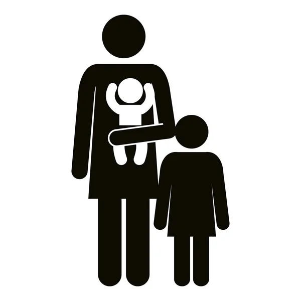 Figure mother with daughter and baby silhouette — Stock Vector