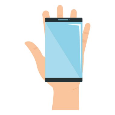 Smartphone aygıtı izole simgesi ile el