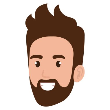 Genç adam kafa sakal avatar karakter ile