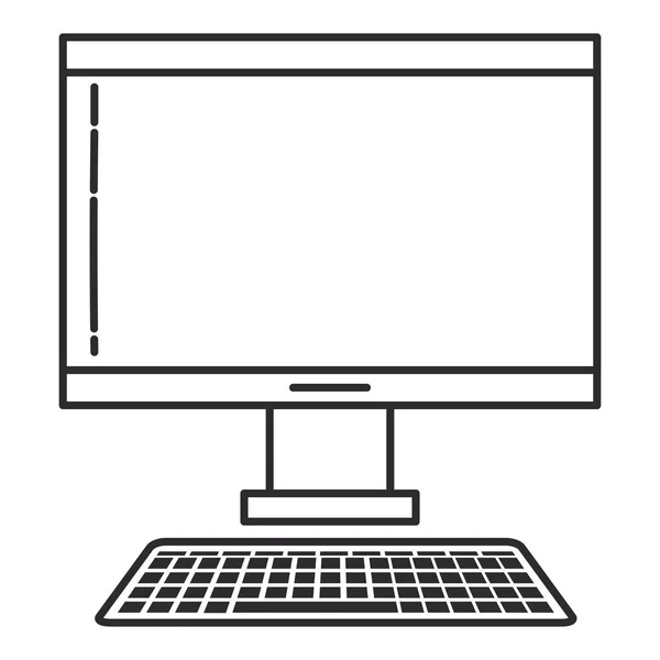 Ícone isolado computador desktop — Vetor de Stock