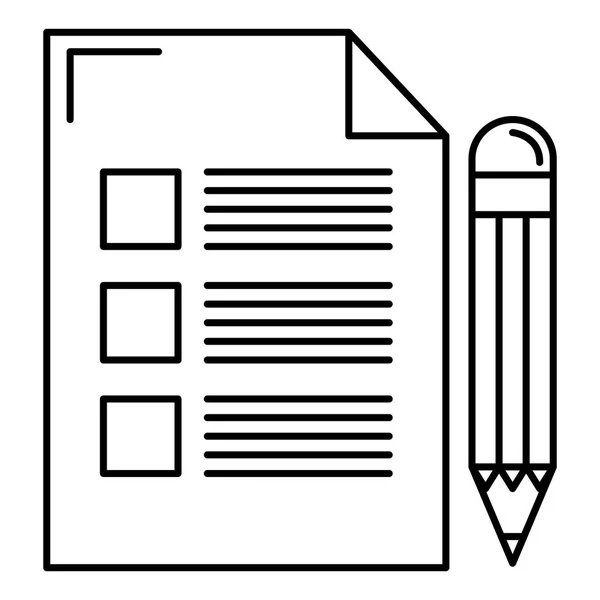 鉛筆と紙文書 — ストックベクタ