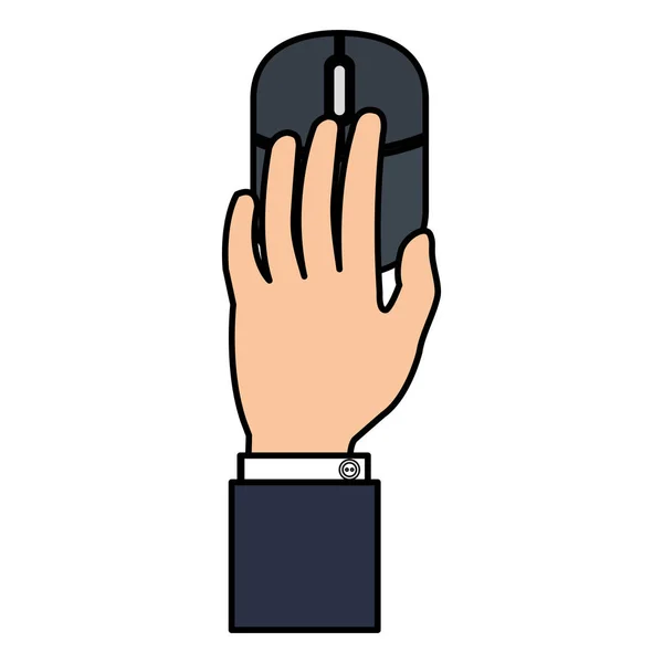 Hand using computer mouse — Stock Vector