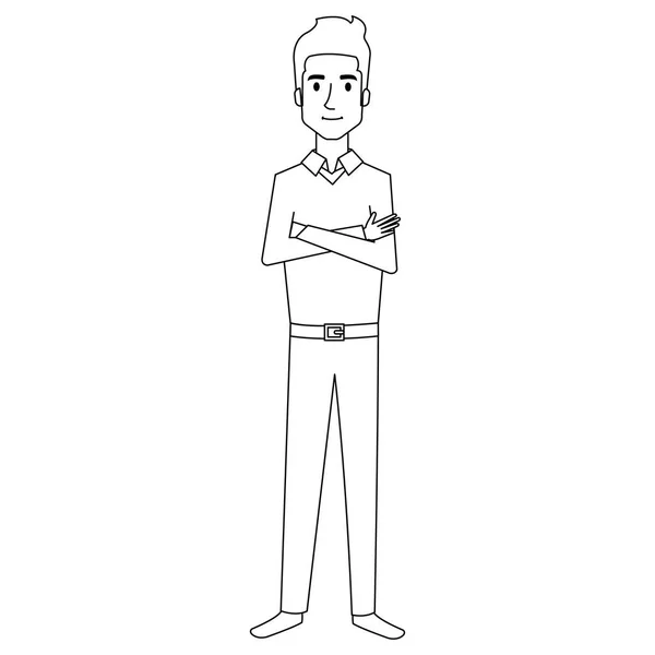 Uomo d'affari avatar personaggio icona — Vettoriale Stock