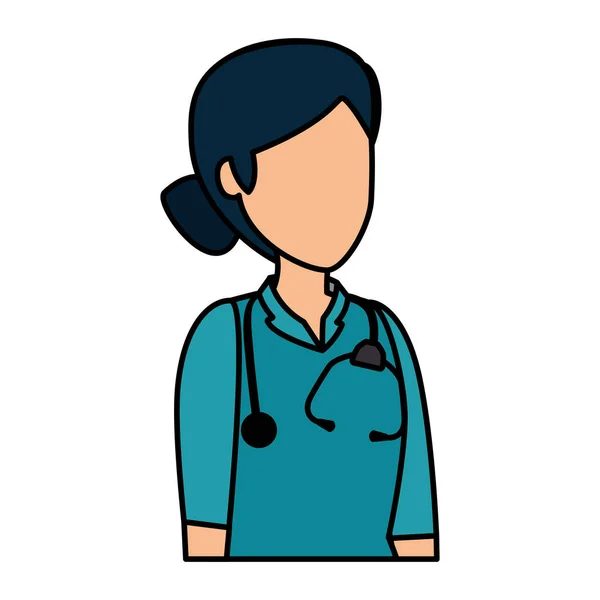 Profissional médico feminino com estetoscópio — Vetor de Stock