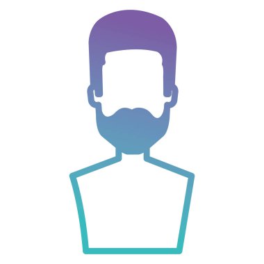 Sakal gömleksiz avatar karakter ile genç adam