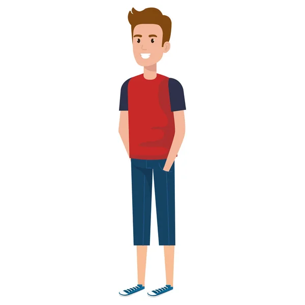 Joven hombre avatar carácter — Vector de stock