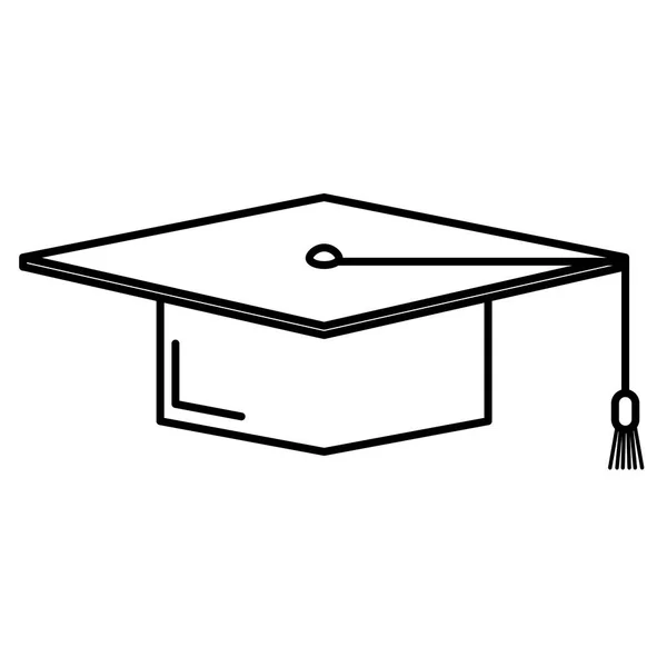 Sombrero de graduación icono aislado — Vector de stock