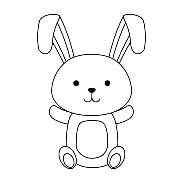 Cute rabbit easter celebration — Stock Vector