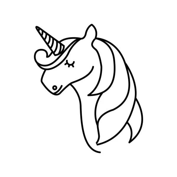 Lindo ícono de unicornio fantasía — Archivo Imágenes Vectoriales