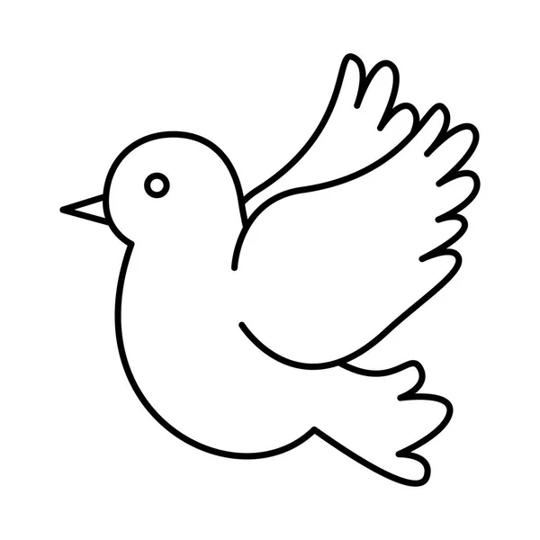 귀여운 비둘기 비행 아이콘 — 스톡 벡터