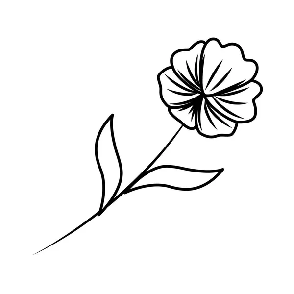 Красива квітка з листям декоративної ікони — стоковий вектор