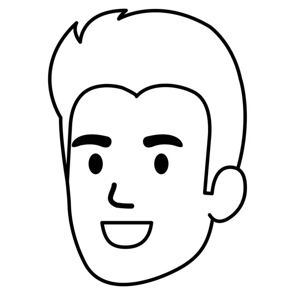 Joven cabeza avatar carácter — Vector de stock