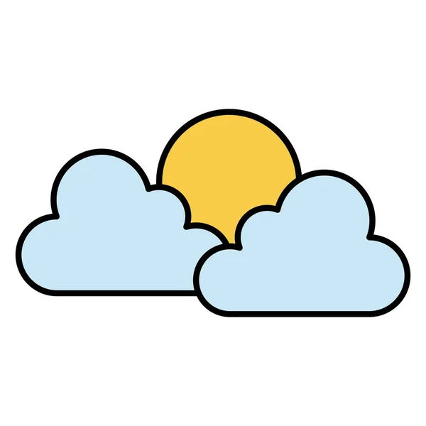 太陽と雲空 — ストックベクタ