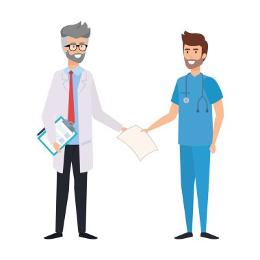 profesyoneller doktor ve cerrah karakterler
