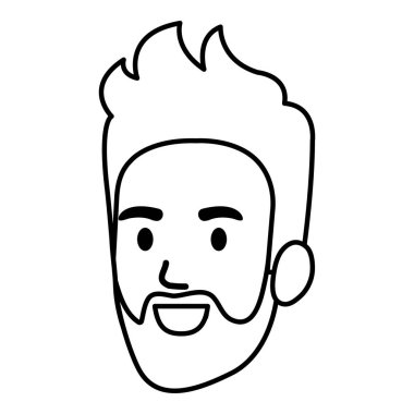 Genç adam kafa sakal avatar karakter ile