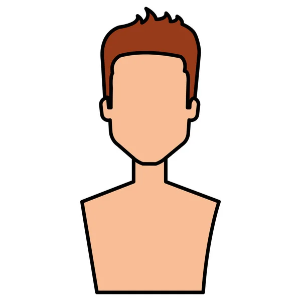 Young man shirtless avatar character — Stock Vector