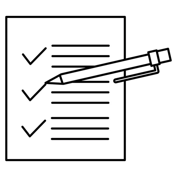 Papier check-list avec stylo — Image vectorielle