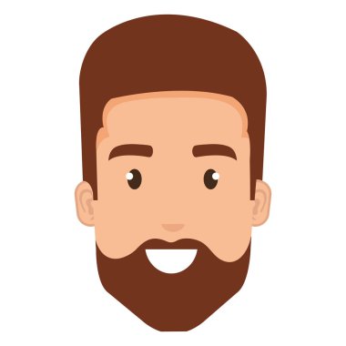 Genç adam kafa sakal avatar karakter ile