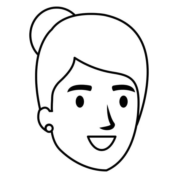 Belle femme tête avatar personnage — Image vectorielle