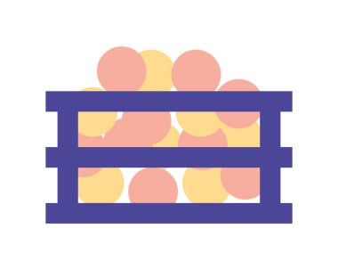 ahşap kutu portakal izole simgesi