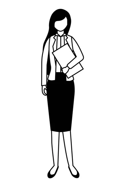 Business woman standing character — Stock Vector