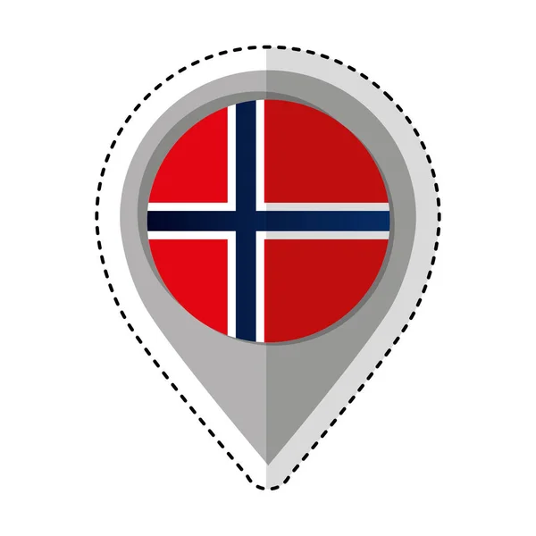 Pin location norway flag icon — Stock Vector