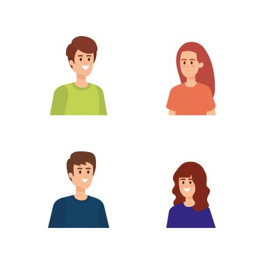 moda saç modeli ile sevimli erkek ve kız ayarlamak