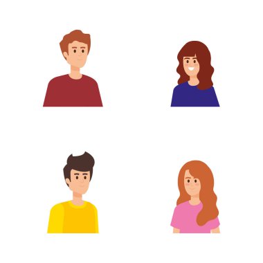 saç modeli ile güzel erkek ve kızlar ayarlayın