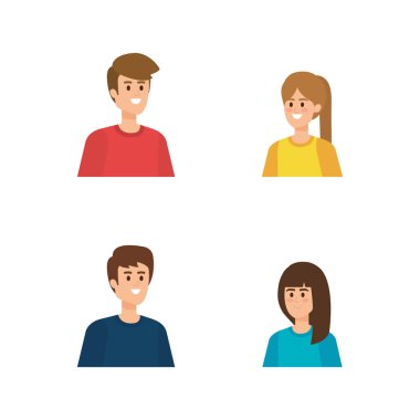 saç modeli ile sevimli erkek ve kız ayarlamak