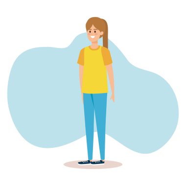 casual giyim ve saç modeli ile mutlu kadın