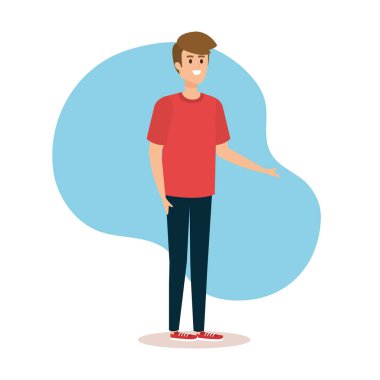 saç ve rahat giysiler ile yakışıklı çocuk