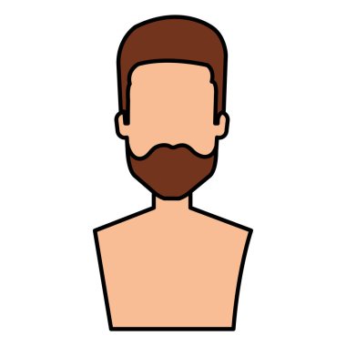 Sakal gömleksiz avatar karakter ile genç adam