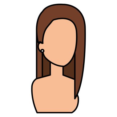 güzel ve genç kadın gömleksiz karakter