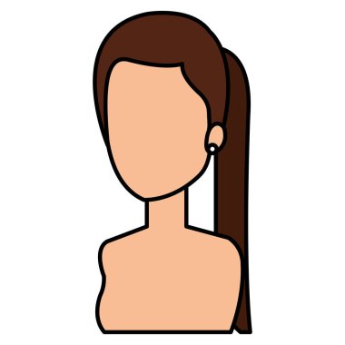 güzel ve genç kadın gömleksiz karakter