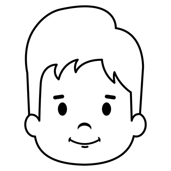 Pequeno menino feliz personagem cabeça — Vetor de Stock