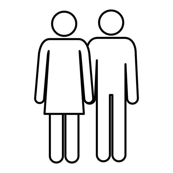 Parents couple silhouette avatars personnages — Image vectorielle