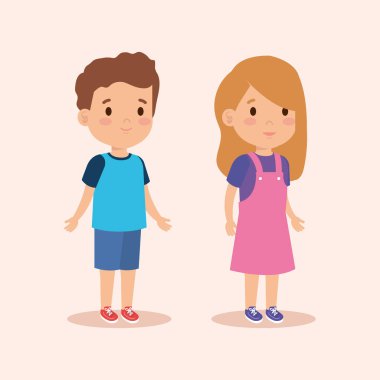 rahat giysiler ile sevimli çocuk ve kız