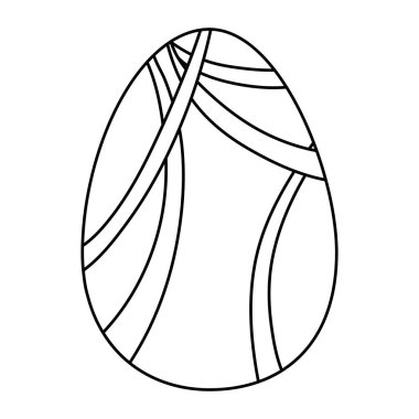 çizgi kutlama simgesi ile boyalı Paskalya yumurtası