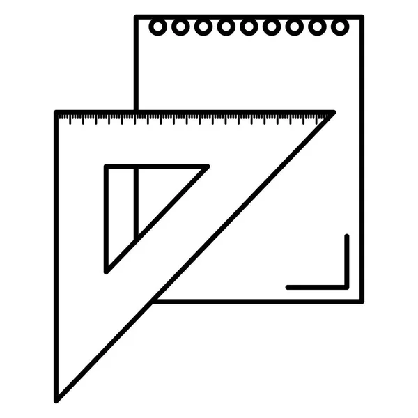 Regra geométrica triangular e escola de papel de folha —  Vetores de Stock