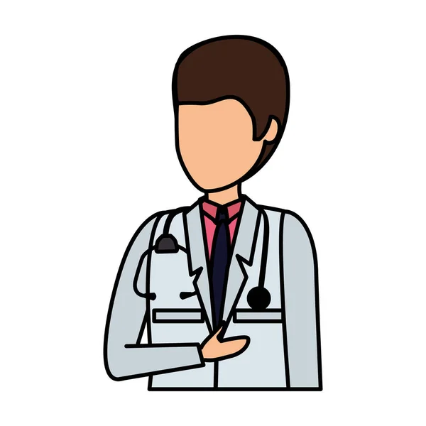 Karakter avatar dokter profesional - Stok Vektor