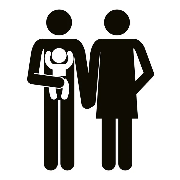 Отец и мать с детскими силуэтами — стоковый вектор