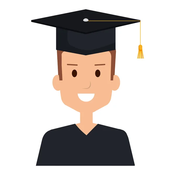 Estudante graduado caráter avatar —  Vetores de Stock