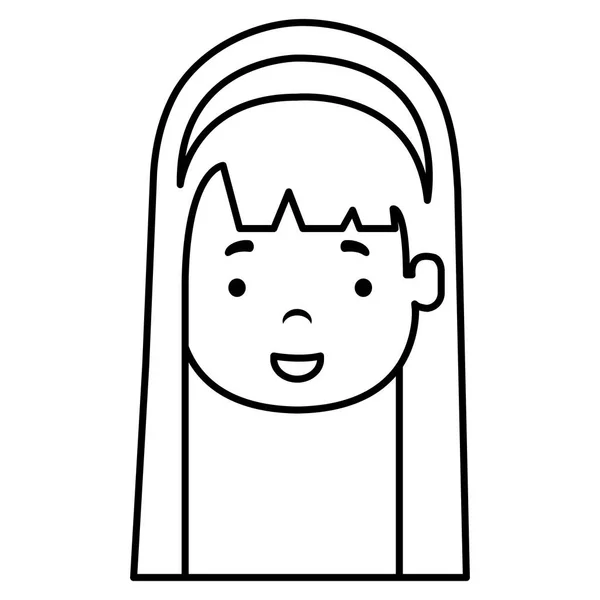 어린 소녀 머리 아이콘 — 스톡 벡터