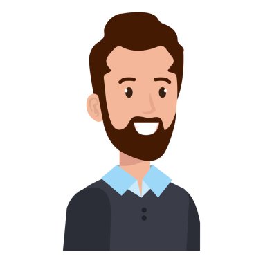 sakal avatar karakter simgesi ile işadamı