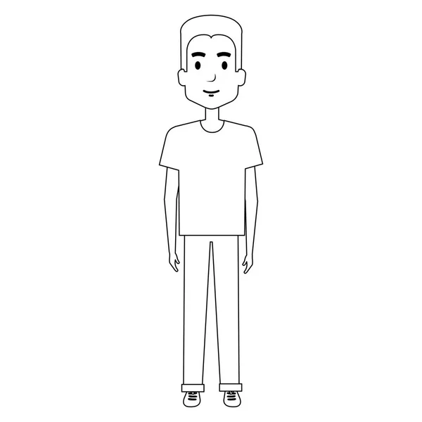 Joven hombre avatar carácter — Vector de stock