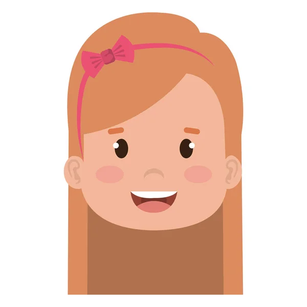 Kleine meisje hoofd icoon — Stockvector