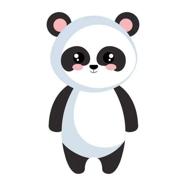 かわいいパンダのクマ入札文字 — ストックベクタ