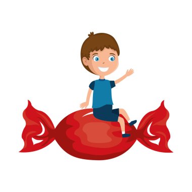 tatlı şeker ile küçük çocuk