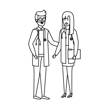 profesyoneller Doktorlar birkaç karakter avatarları